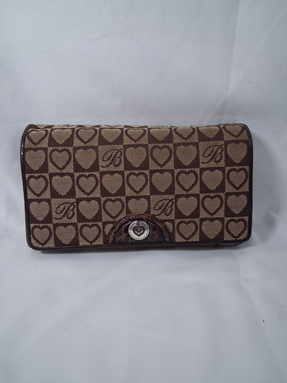 Brighton Brown and Beige Heart Print Wallet